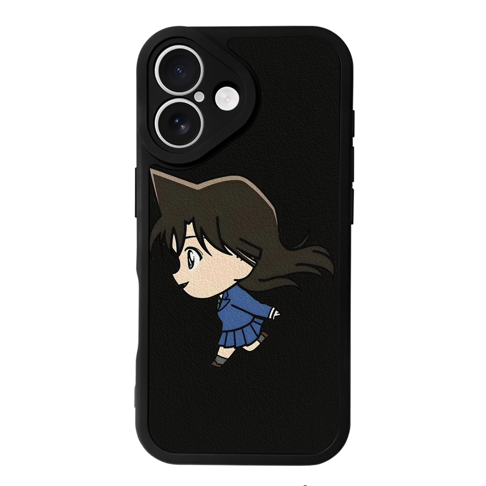 （画像用） 名探偵コナン 毛利 蘭 もうり らん、モーリ ラン Detective Conan Rachel Moore 【iPhone 16シリーズ対応】シリコンスマホケース（レザー調） 材質：シリコン